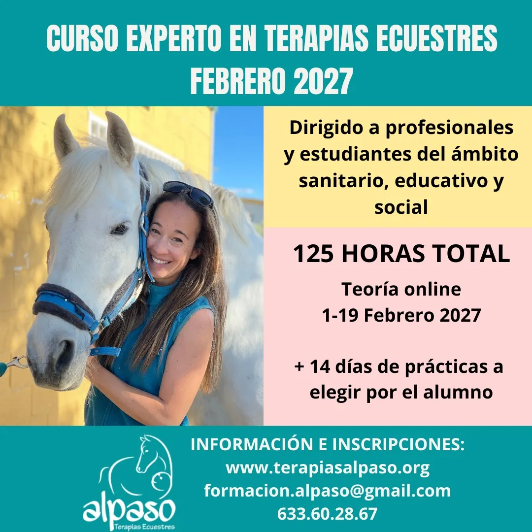 Cartel del Curso Experto en Terapias Ecuestres, febrero 2027