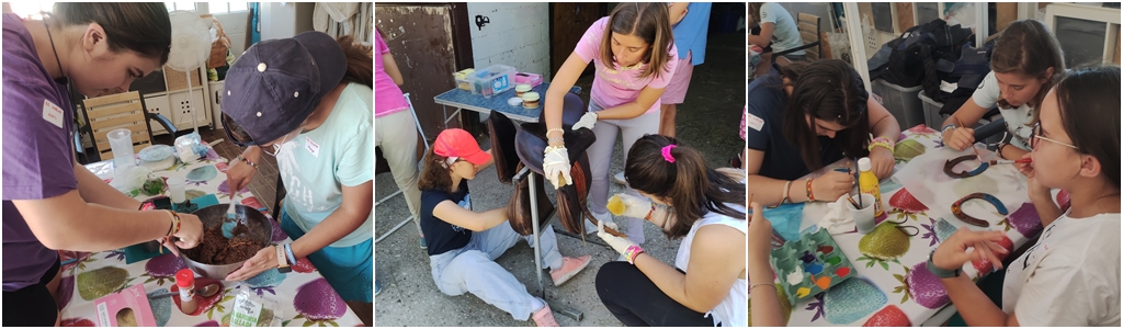 Grupo realizando manualidades en la asociación